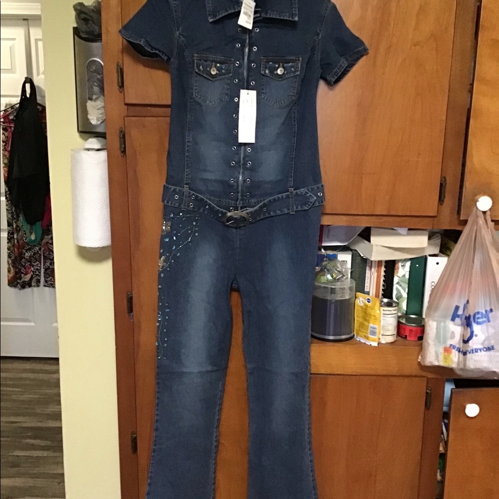 NEW Revolt Jeans Co Jumpsuit Sz L